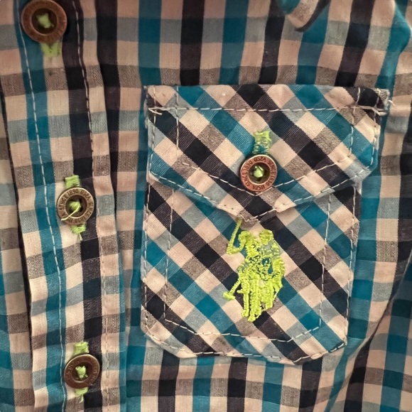 U.S. Polo Assn. Short-Sleeve Button-Down| Infant Boys Sz 3-6 Months - Picture 2 of 5
